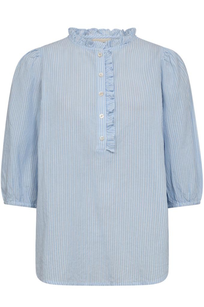 FQROLLY BLOUSE 205885 CHAMBRAY BLUE W. STAR OFF-WHITE